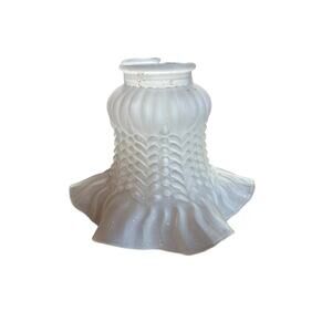 Antique Frosted Glass Floral Shade for Fan